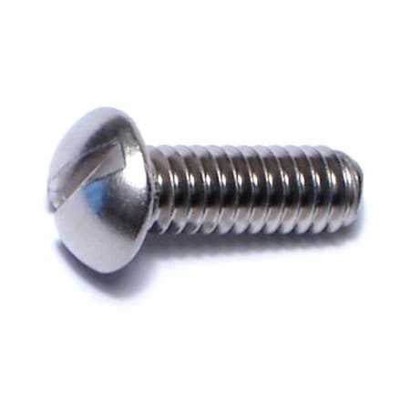 1/4"-20 x 3/4 in Slotted Round Machine Screw, Plain 18-8 Stainless Steel, 15 PK